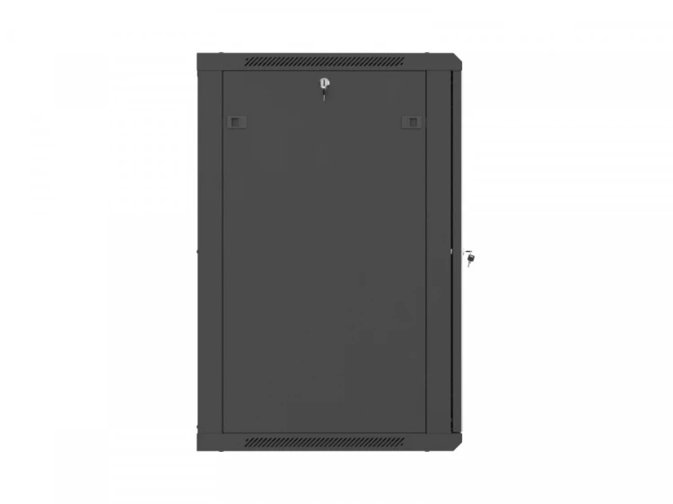Lanberg Szafa instalacyjna rack wisząca 19 cali 18U 600x600 czarna drzwi perforowane (flat pack)