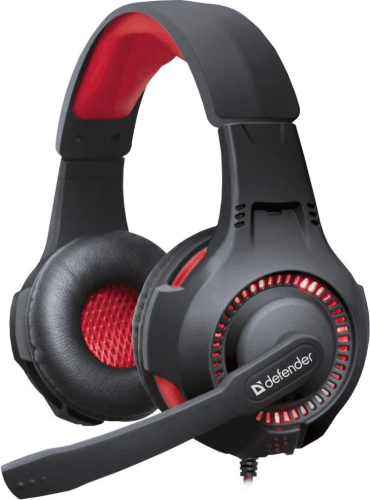Słuchawki Defender WARHEAD G-450 Podswietlane USB Czarno Czerwone